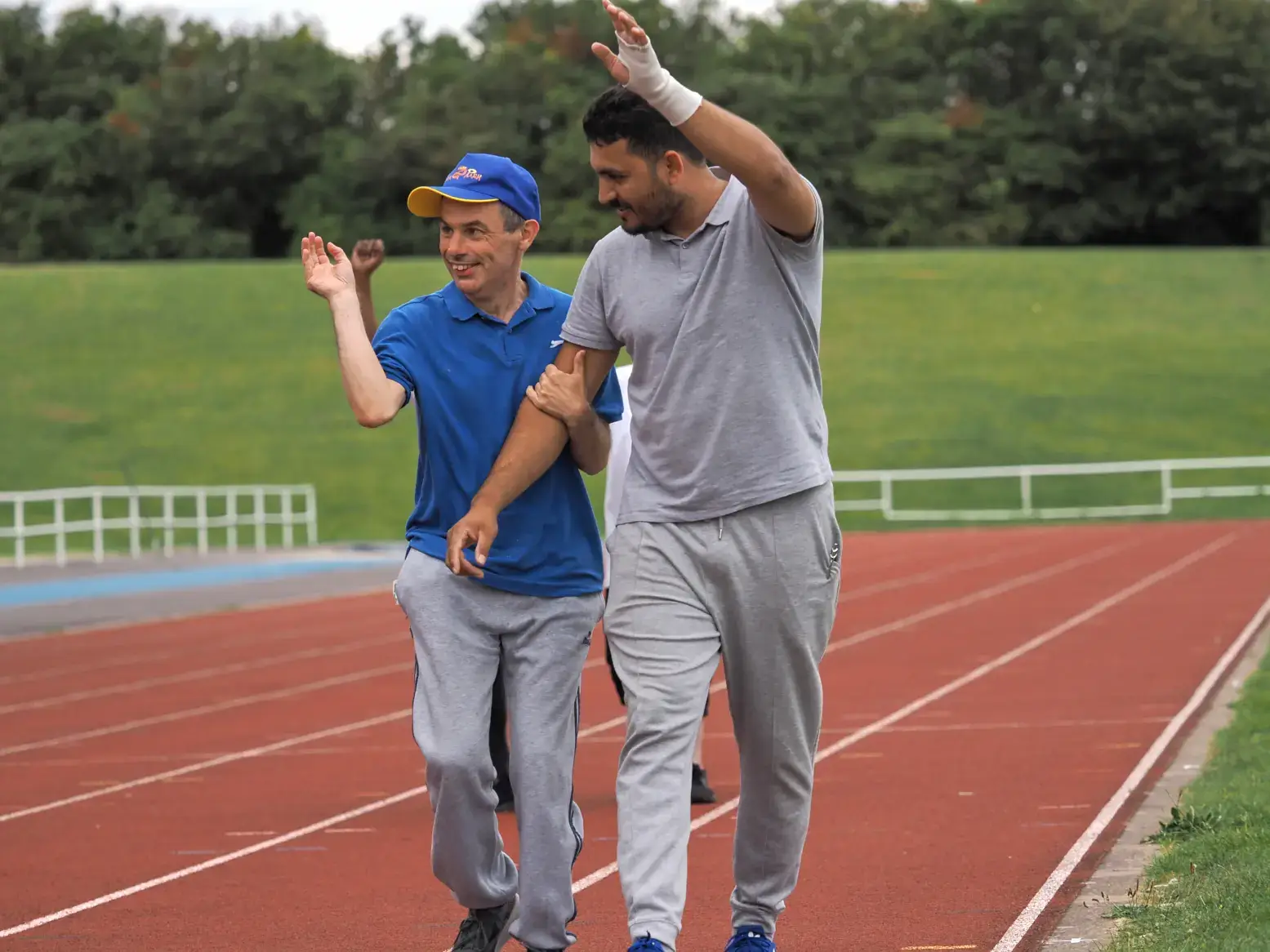 1) Warm natural photography of someone Achieve together supports doing something they enjoy ideally interacting with a team member