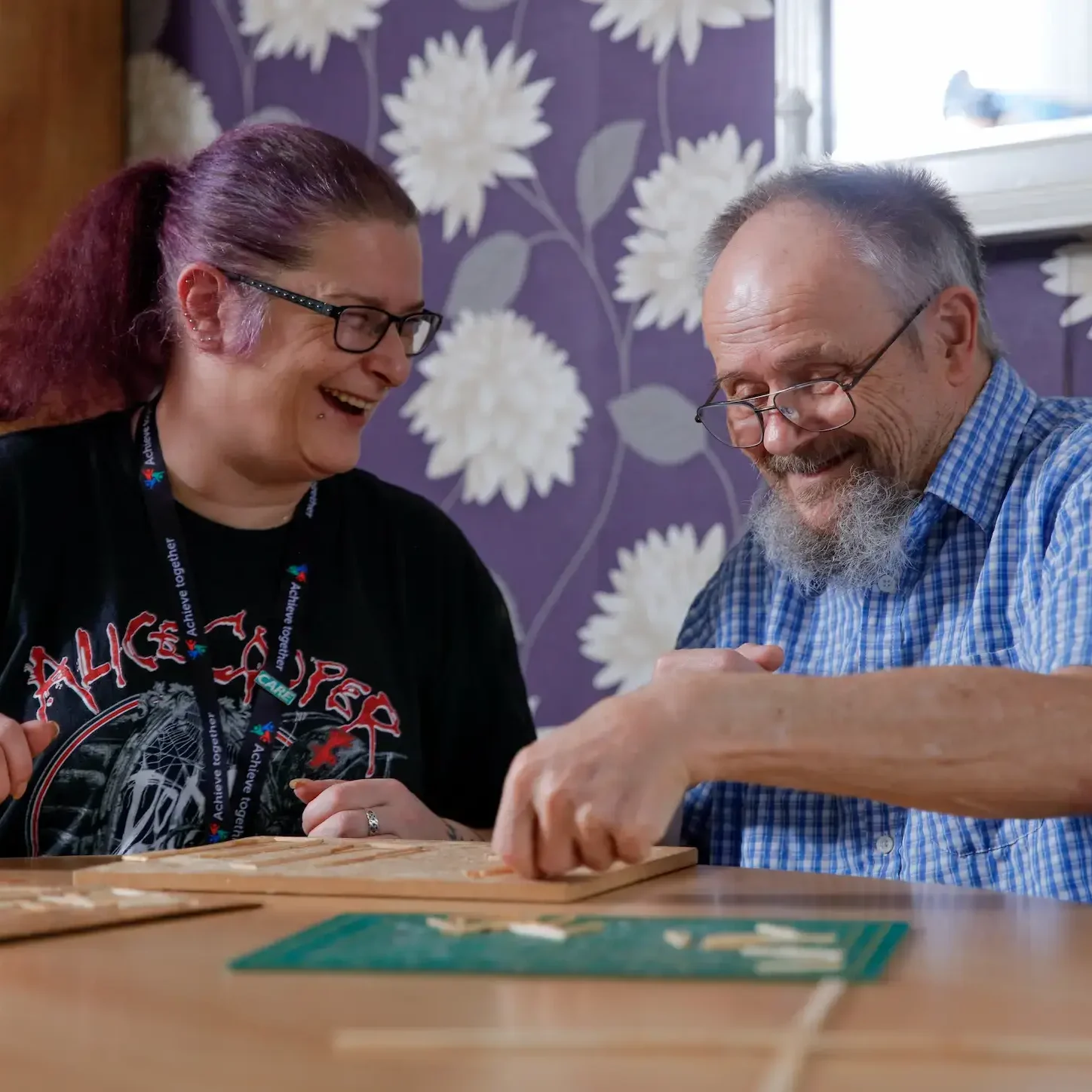 4) Family and team meeting around a table