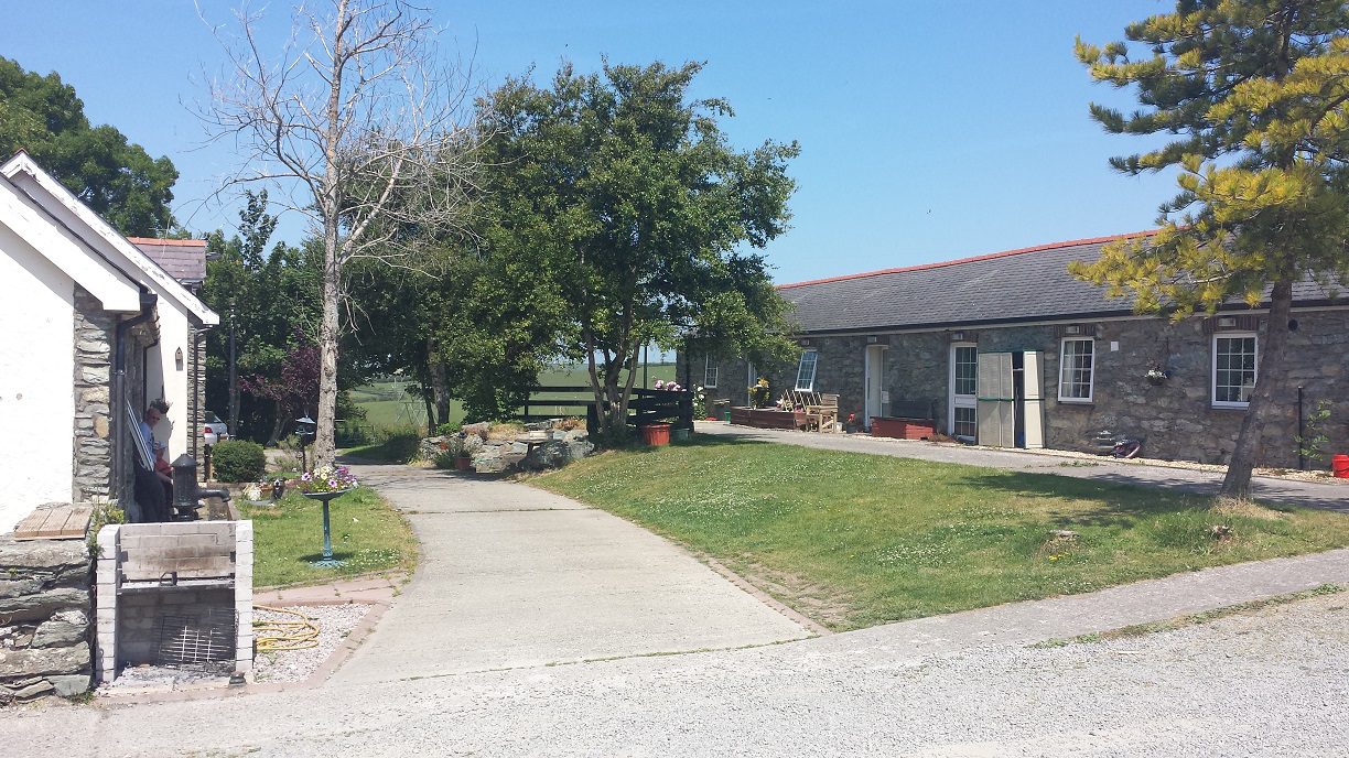 Gardens for residents at Beudygwyn Farm care home